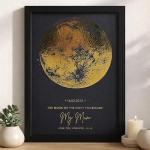 Personalized Moon Phase Print - Custom Night Sky Art