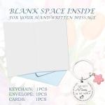 Floral Mother's Day Card Keychain for Grandmothers