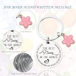 Floral Mother's Day Card Keychain for Grandmothers