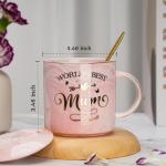 Pink Marble Coffee Cup for Mom with Accessories