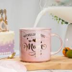 Pink Marble Coffee Cup for Mom with Accessories