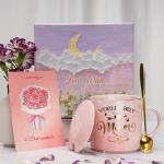 Pink Marble Coffee Cup for Mom with Accessories