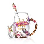 Best Mum Ever Flower Glass Coffee Mug Set