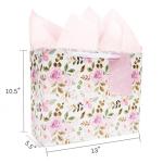 Large Pink Wedding Gift Bag with Tissue and Card