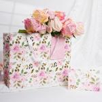 Large Pink Wedding Gift Bag with Tissue and Card