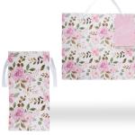 Large Pink Wedding Gift Bag with Tissue and Card