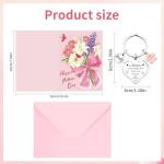 Floral Mother's Day Card and Heart Keychain Set