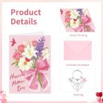 Floral Mother's Day Card and Heart Keychain Set
