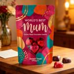 Red Foiled Chocolate Hearts for Super Mum