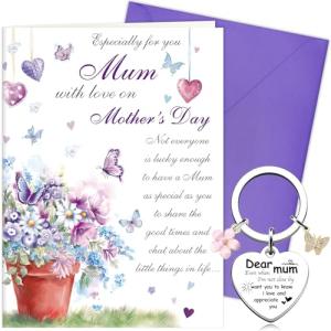 Heartfelt Mothers Day Card with Keychain Gift