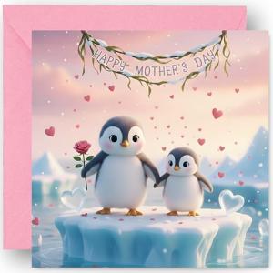 Cute Penguin Mother's Day Card and Keepsake