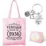 70th Birthday Canvas Bag with Keychain Gift