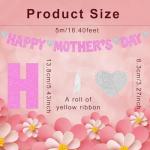 Pink Glitter Mother's Day Banner with Hearts