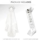 Sparkly Pearl Bride Tiara and Veil Set