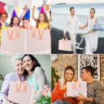 Elegant White Gift Bags with Bows - 8 Pack