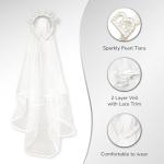 Sparkly Pearl Bride Tiara and Veil Set