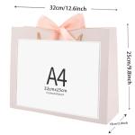 Elegant White Gift Bags with Bows - 8 Pack