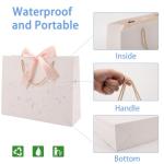 Elegant White Gift Bags with Bows - 8 Pack