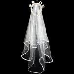 Sparkly Pearl Bride Tiara and Veil Set