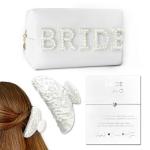Bride-to-Be Pearl Makeup Bag and Accessories Set