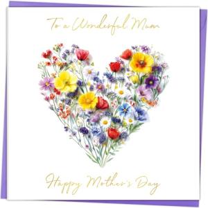 Floral Heart Mother’s Day Card for Mum