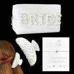 Bride-to-Be Pearl Makeup Bag and Accessories Set
