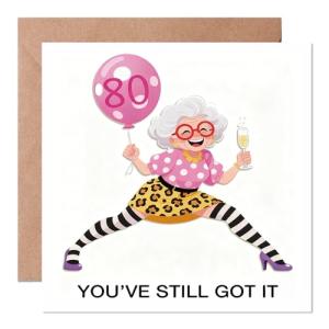 Beautiful 80th Birthday Card with Floral Design