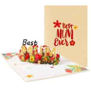Pop-Up Mother's Day Card with Envelope and Tag