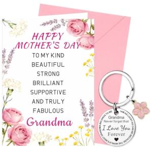 Grandma Mother's Day Card and Keyring Gift