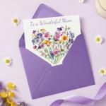 Heart of Flowers Birthday Card for Mum