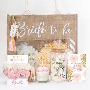 Bride to Be Tote Bag and Glass Cup Gift