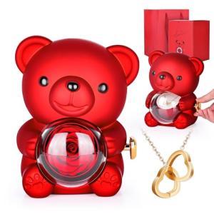 Real Rose Teddy Bear in Gift Box