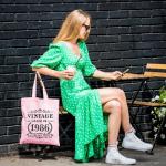 60th Birthday Canvas Bag with Keychain Gift