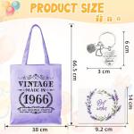 60th Birthday Canvas Bag with Keychain Gift