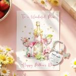 Happy Mother's Day Floral Card Set with Keyring