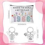 60th Birthday Gift Set for Women: Makeup Bag, Socks, Keyring