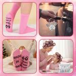 60th Birthday Gift Set for Women: Makeup Bag, Socks, Keyring