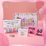 60th Birthday Gift Set for Women: Makeup Bag, Socks, Keyring