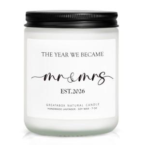 Mr and Mrs Lavender Scented Candle Gift Set