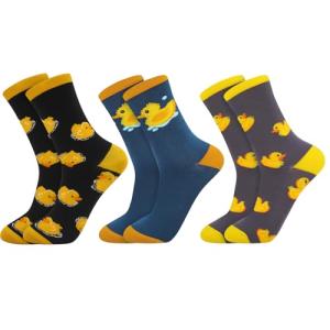 Funny Duck-Themed Cotton Socks for Women