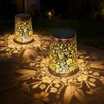 Set of 2 Waterproof Solar Lanterns for Outdoors