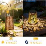 Set of 2 Waterproof Solar Lanterns for Outdoors