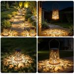 Set of 2 Waterproof Solar Lanterns for Outdoors