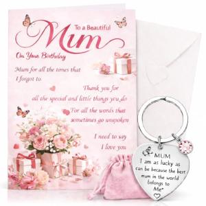 Mum Birthday Card and Keyring Gift Set