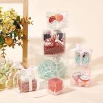 30 Clear Favor Boxes with Gold Ribbons 5x5x5CM
