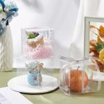 30 Clear Favor Boxes with Gold Ribbons 5x5x5CM