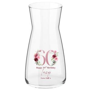Custom Pink Flower Vase for Special Birthdays