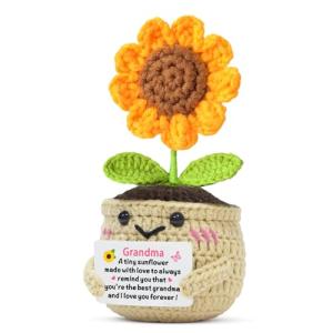 Handmade Crochet Sunflower Gift for Grandma