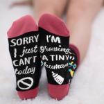 Funny Pregnancy Socks, "Growing a Tiny Human