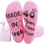 Personalized 40th Birthday Socks with Keyring Gift